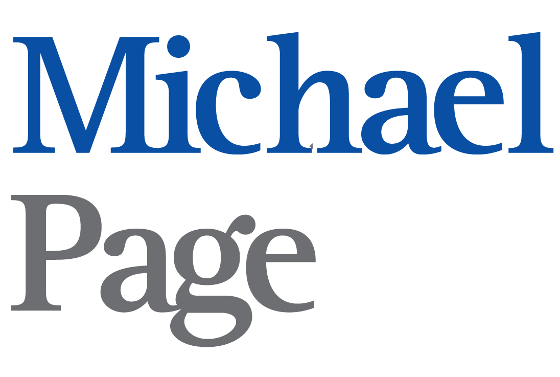 Logo da Michael Page em texto azul e cinza.