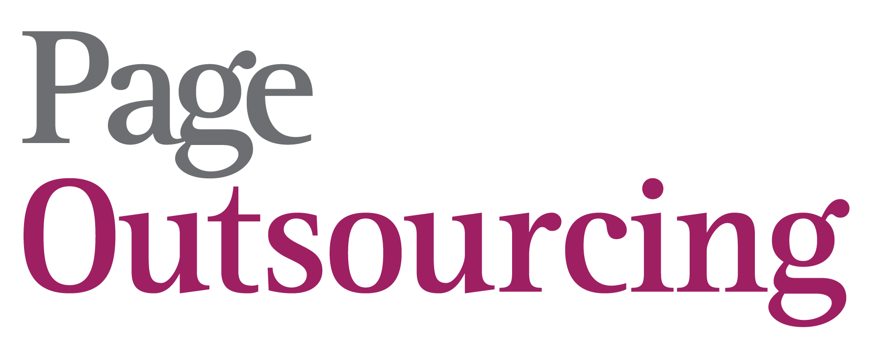 Logotipo com as palavras 'Page Outsourcing' em fontes diferentes.