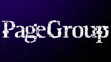Texto 'Page Group' em um fundo estrelado.